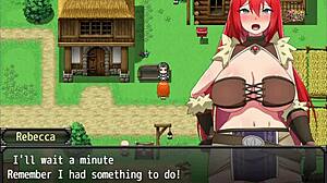 Протогонистка наслаждается временем в бикини на улице, пока мужчины смотрят на неё на пляже - Ребекка и меч грязных проклятий - часть 6