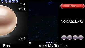 I met my teacher with big tits in this cute anime hentai bukkake scene.