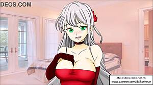 Oh damn, clean that cum off her tits in this super CEI hentai!