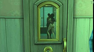 Изменяющая жена принимает большой черный член в Sims4 порно!