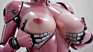 Hey, watch this pink sex robot bounce her huge tits for your cum in close-up POV!