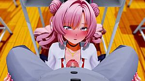 Kirara delivering intense fellatio in 3D anime action