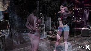 שני דמויות זו לצד זו במשחק עסקי אופנה