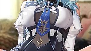 Genshin impact features eula in detailed hentai scenes with intense actions