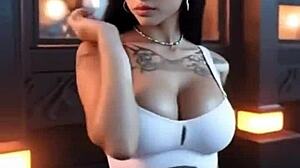 Sexy Short Captures Giant Curvy Woman In 3D Hentai Outfit With Big Tits