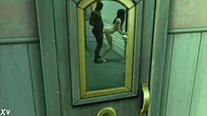 Изменяющая жена в порно Sims4 берет большой черный член в стиле интеррейшл. Монстр член в действии в 3D 😈