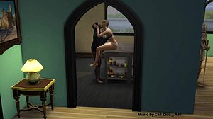 BBC Kitchen Sims 4 SFM with Blonde Handjob Doggystyle and Blowjob