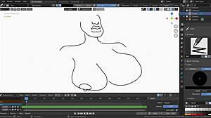 Desenhando eu mesmo tetas grandes de personagem negra no Blender para animação