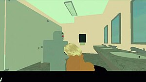 School Nerd Gives Blowjob and Gets Fucked in Bathroom! Big Ass and Tits in Action?