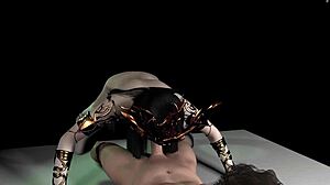 3D Cosplay Slut Naked on Massive Cock