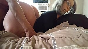 Teasing Thick Grandma with Those Sexy Glasses