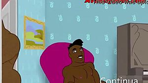 Anime Gay Black Studs in Wild Orgy Action