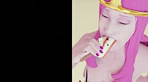 princess bubblegum enjoys a massive blowjob in this anime scene