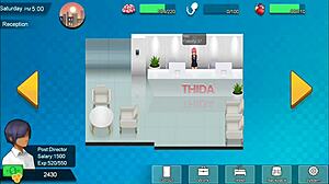 אסייתית בשלה עם ציצים גדולים מעוגלים מתחננת לזין מונסטר קרימפיי במשחק כוס קשה במקום עבודה