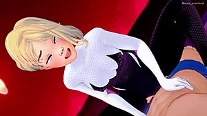 Gwen Stacy exhausted, craving a wild night in the uncensored love hotel.
