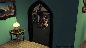 BBC Kitchen Sims 4 SFM with Blonde Handjob Doggystyle and Blowjob
