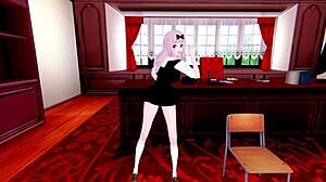 dialogic-provocative hey, wanna see fujiwara chika with shirogane kei in 3d hentai?