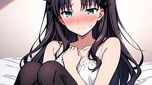 Oh man, Rin Tohsaka riding me missionary in lingerie, like, total joy from Fate Stay Night hentai...