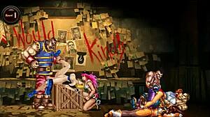 Yo, Hentai Mugen Level 1 fighter gets gangbanged doggystyle with creampie!