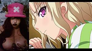 Hotwife with Big Tits and Curvy Body Watches Anime While Assfucked