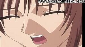 Milf itu balut bibirnya pada kote berdenyut sebelum palang anal sengit dalam gaya anime hentai