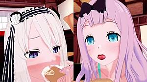 dialogic-provocative hey, wanna see fujiwara chika with shirogane kei in 3d hentai?