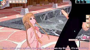Asuna Yuuki and Kirito Share Intense Outdoor Sex in SAO