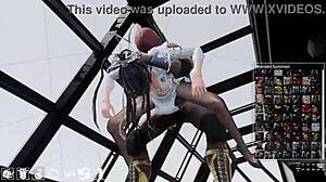 Swordxhime's gallery features enemy 89 ensnared in pantyhose bondage by a monster.