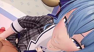 Suisei, give me that intense handjob in 3d rule 34 animation now.