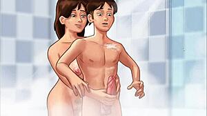 Stepmom gets wild, fucked hard in shower during Summertime Saga Ep 2.