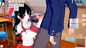 Reimu gets tit squeezing and handjob in 3dcg big tits anime from touhou project