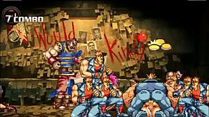 Yo, Hentai Mugen Level 1 fighter gets gangbanged doggystyle with creampie!
