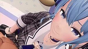 Suisei, give me that intense handjob in 3d rule 34 animation now.