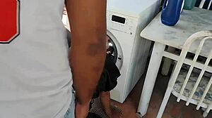 Stuck in washing machine, I asked for help but got fucked hard!