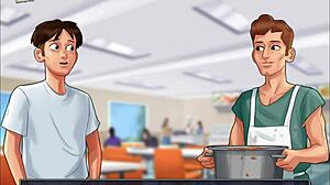 brunette with big tits spreads ass for erotic action in summertime saga 31