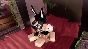 In Roblox, the goth bunny girl gets fucked hard in doggystyle.