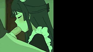 i love how this anime girl uses her mouth for blowjob fun