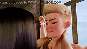 変態魔術師の美女が初めてのアナルを3Dアナルファックで試す