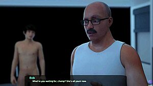 stepdad lets stepson join in blowjob and anal with his mature femdom wife in 3d interracial hentai