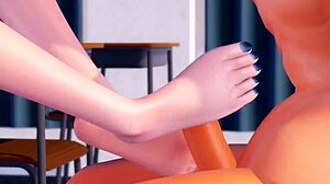 i get a footjob and a creampie in this 3d rule 34 hentai animation