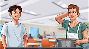 brunette with big tits spreads ass for erotic action in summertime saga 31