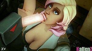 fortnite constructor penny performs deepthroat in hentai game