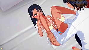 Hayase Nagatoro and Senpai share intense creampie sex in 3D hentai play.