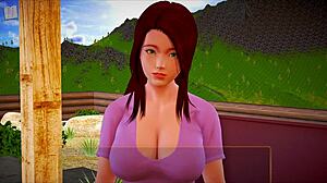 Redhead Teen's Big Tits In New Family Scene