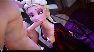 Elsa From Disney Takes Huge Bwc Deepthroat Blowjob And Facial In Rule 34 Anime