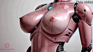 내 고급 섹스 로봇 몸을 사용하게 하고 거대한 가슴에 사정하는 클로즈업 POV AI