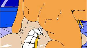 I'm the Cute Blonde Girl Showin My Panties, Gettin Fucked with Leg Raised, Cum Goddess Emi Sex Scene CGI