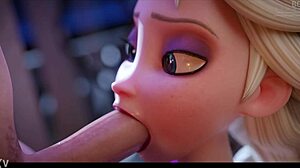 Elsa From Disney Takes Huge Bwc Deepthroat Blowjob And Facial In Rule 34 Anime