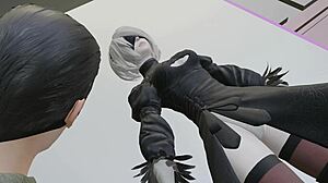 2B from Nier Replicant Prepares for Her First Military Exam in a Secure Laboratory Setting
