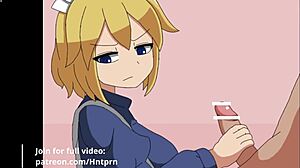 i'm playing this grumpy tsundere maid at your service hentai game with handjob action